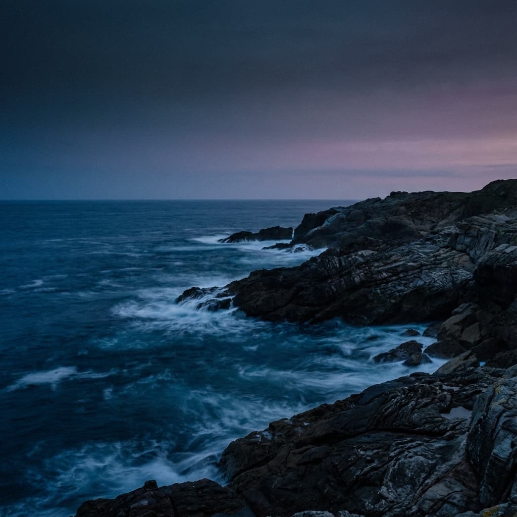 Côte Basque au crépuscule